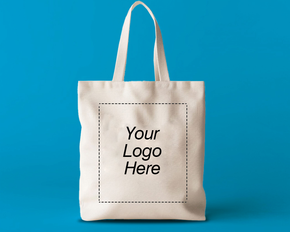 Custom branded bags including totes and backpacks