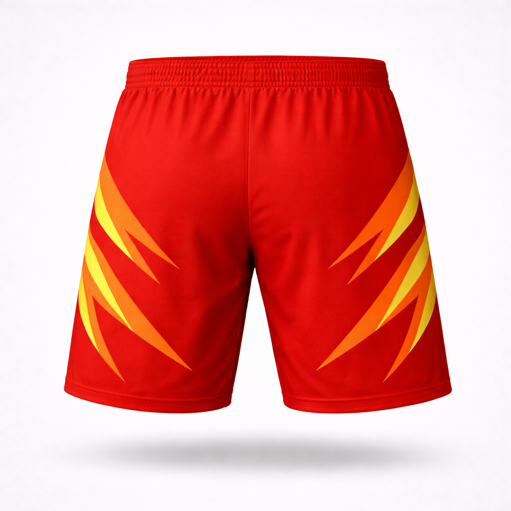 Red Soccer Shorts - Back